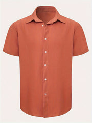 Men's Solid Short Sleeve Shirt for Summer