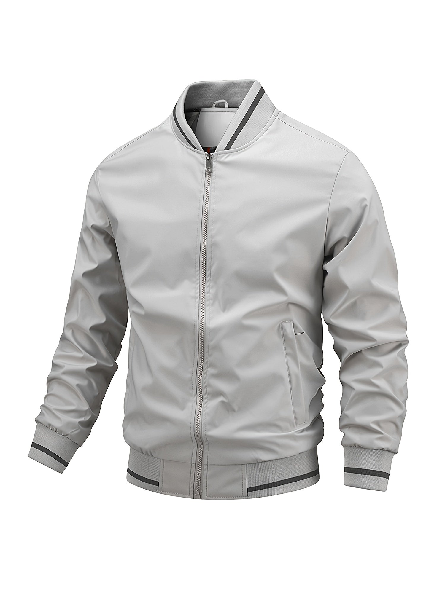 Men's Zipper Baseball Collar Jackets with Pockets
