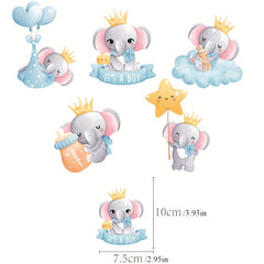 5 Piece Baby Shower Elephant It's A Boy Hanging Ornaments