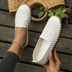 Women's Solid Breathable Slip On Lightweight Summer Flat Shoes