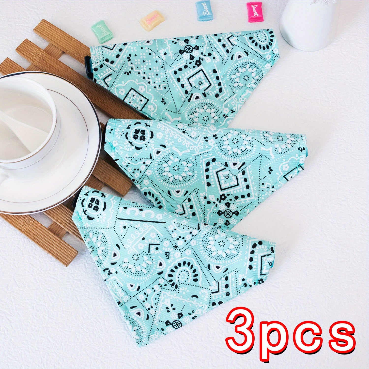 Floral Print Bandana for Small Pets Under 15lbs