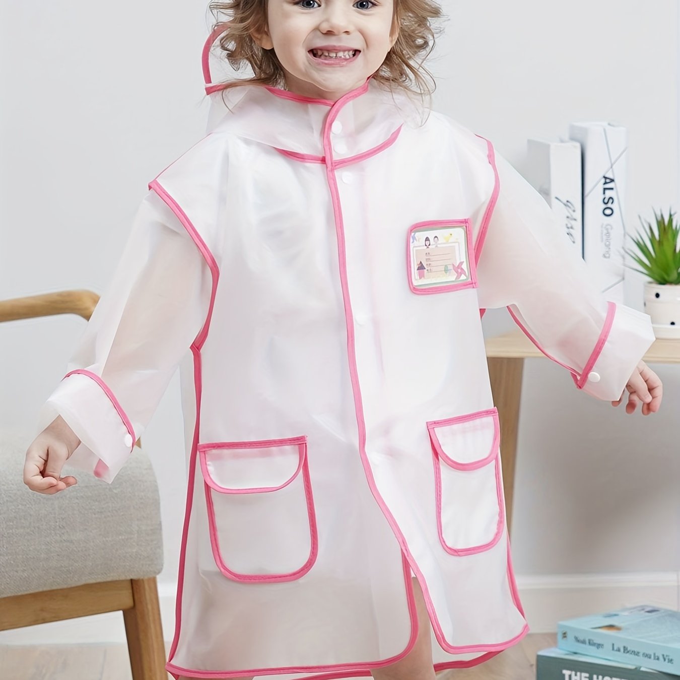 Cartoon Bunny Rain Poncho for Girls - Reusable Waterproof