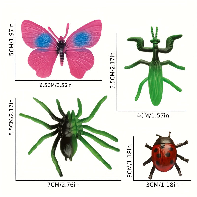 12pcs Mini Insect Animal Set Simulation Educational Puzzle Novelty Toy