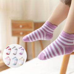 6pairs Non slip Adhesive Children's Socks For Spring Summer Fall