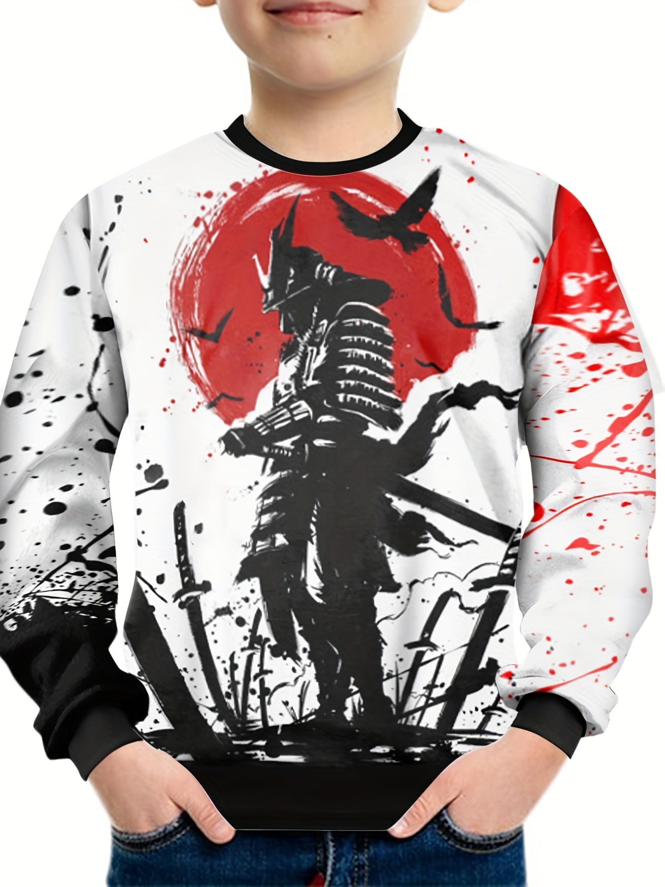 Teens Knight 3D Print Sweatshirt Casual Pullover Street Wear