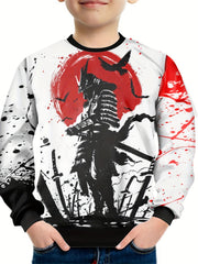 Teens Knight 3D Print Sweatshirt Casual Pullover Street Wear