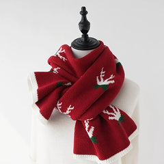 Deer Point Double Layer Thickened Scarf Christmas Gift