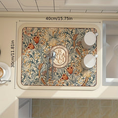 Fantasy Style Fabric Dish Drying Mat Diatom Mud Kitchen Drain Pad