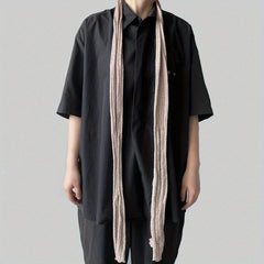 Y2K Retro Silver Thread Knitted Scarf
