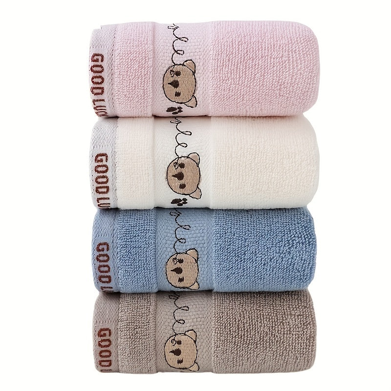 Cartoon Embroidered Small Face Towel Soft Skin-friendly Kids Towel