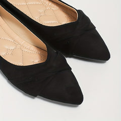 Women's Pleated Ballet Shoes Point Toe Flat Shoes