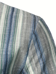 Vertical Striped Men's Shirt Short Sleeves Casual Button Up