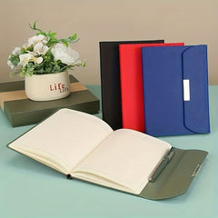 Soft Leather A5 Minimalist Notebook, Magnetic Buckle, Various Colors
