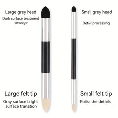 2pcs Double Head Grey Face Felt Head Rubbing Tool