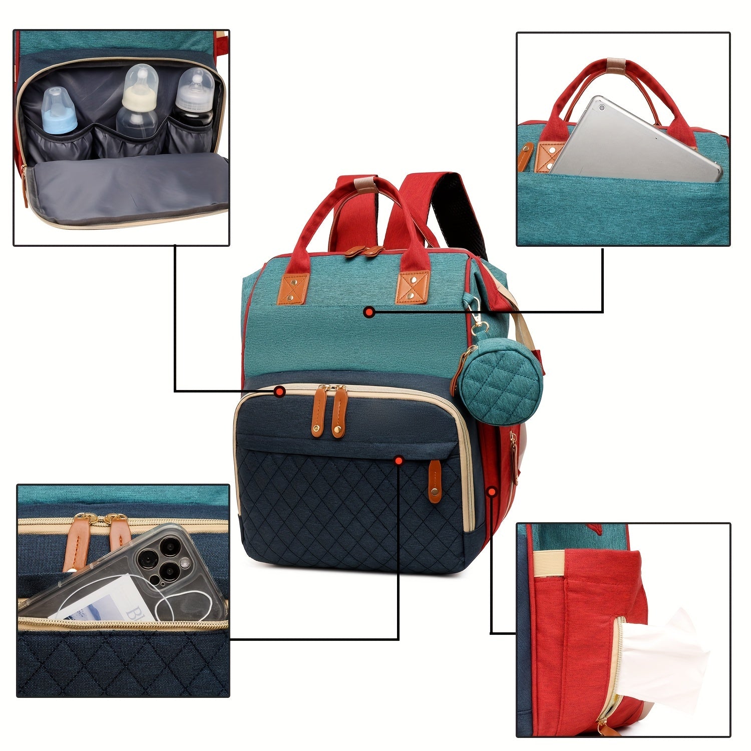 Diaper Bag Backpack Multifunction Baby Essentials Travel Bag
