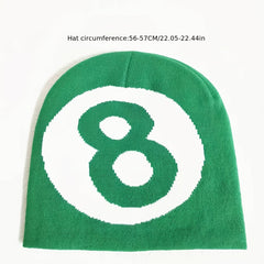 Jacquard Hip Hop Beanie Double Knitted Y2K Skull Cap Unisex Warm Knit Hat