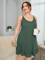 Loungewear Dress Solid Scoop Neck Cami Nightdress