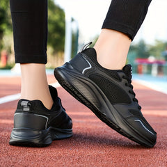 Breathable Lace up Running Shoes Thick Bottom Sports Sneakers Women's Footwear