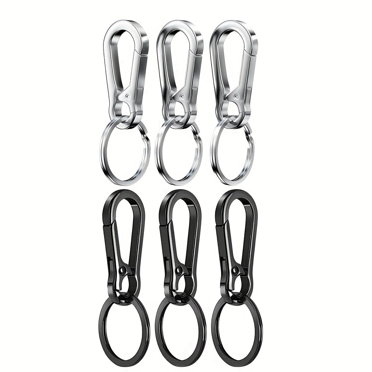 6pcs Metal Clip Keyring Car Keychain Hook for Outdoor Camping Hiking