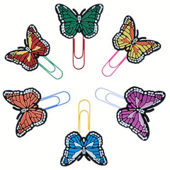 6pcs Cartoon Silicone Bookmarks with Colorful Paperclips