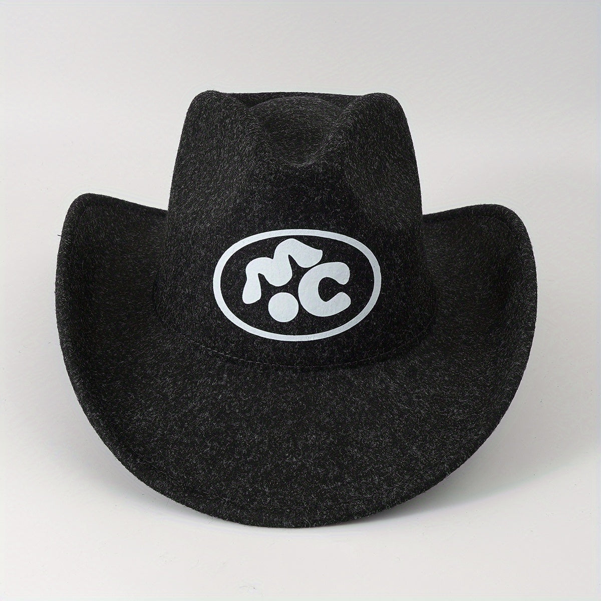 Western Cowboy Cowgirl Hat Front Clip Wide Brim Felt Polyester Hat Men Women