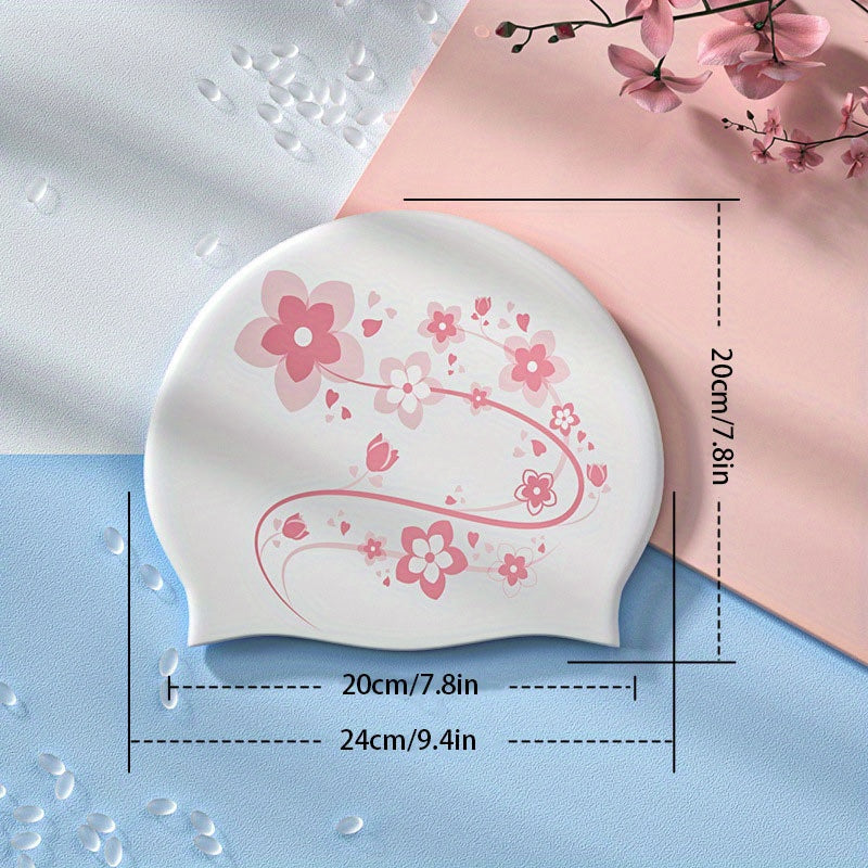 Women's Silicone Swim Cap Large Size Ear Protection