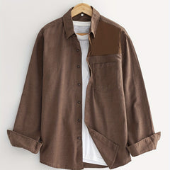 Men's Lapel Shirt with Chest Pocket