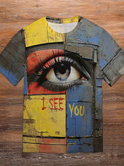 Men's Eye Block Graphic T shirt Active Stretch Breathable 3D Print Tee