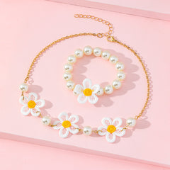 Girls Embroidered Flower Accessories Set