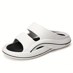 Men's Non Slip Platform Slides Soft Sole Cloud Slides for Bathroom Beach