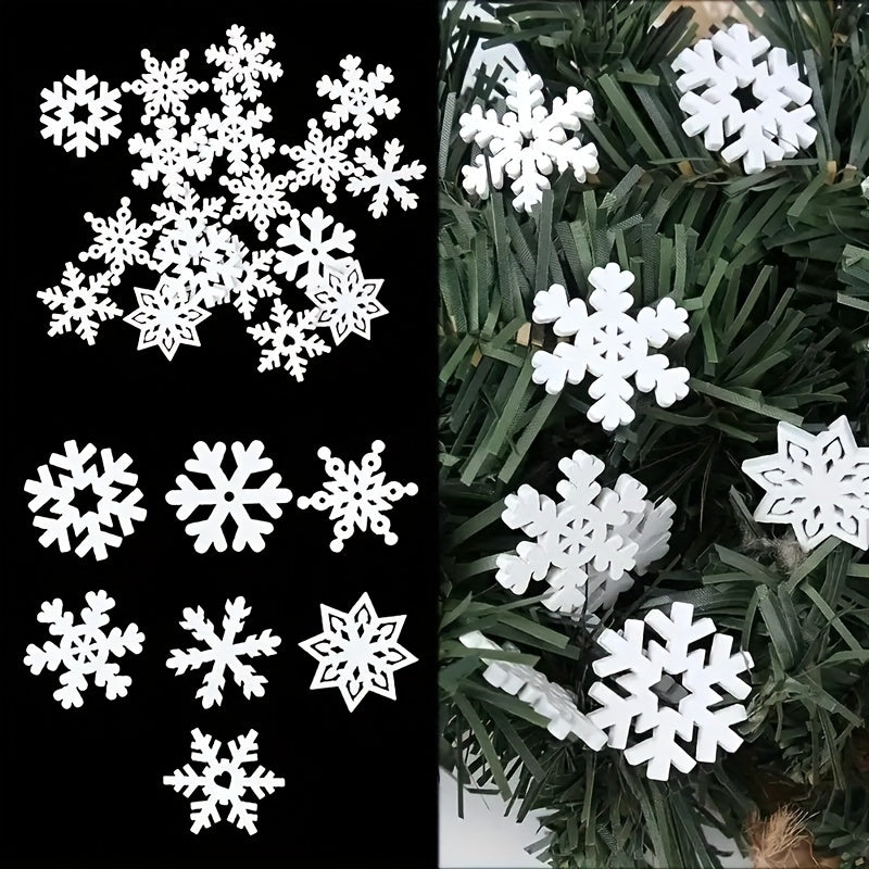30pcs Wooden Snowflake Decorations Christmas Tree Decor