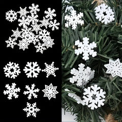 30pcs Wooden Snowflake Decorations Christmas Tree Decor
