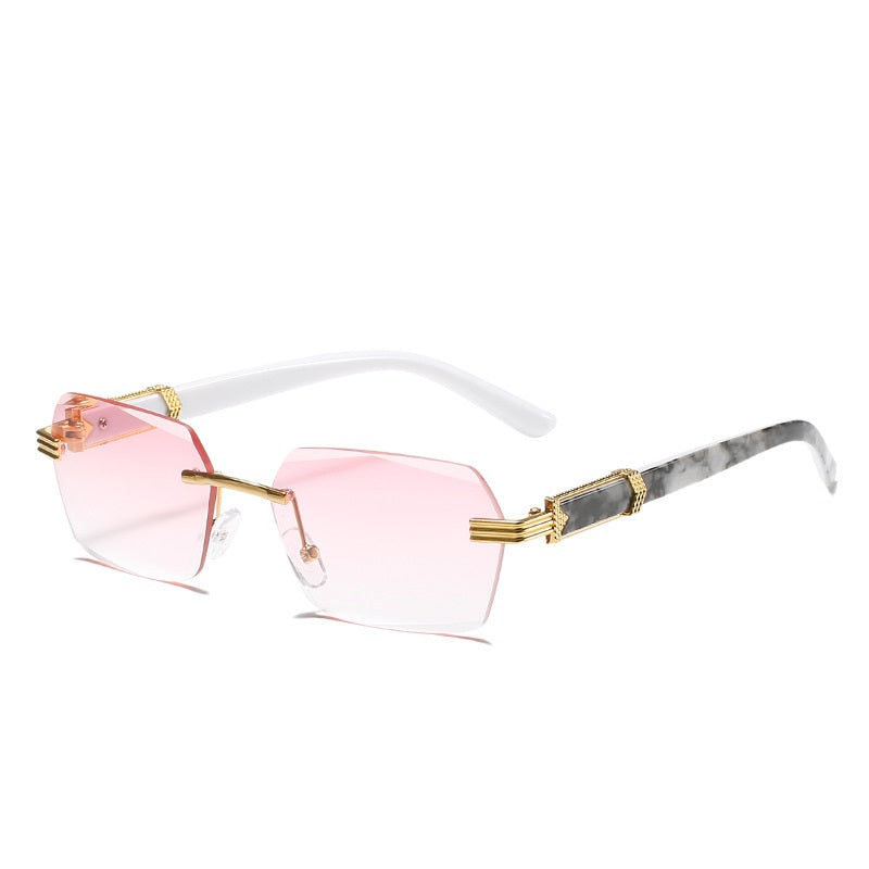 Vintage Rimless Sunglasses Women Unisex Rectangle Frameless Candy Glasses