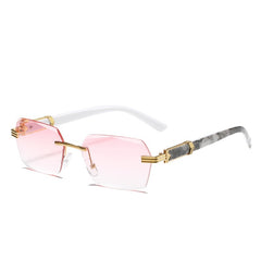 Vintage Rimless Sunglasses Women Unisex Rectangle Frameless Candy Glasses