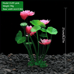 Artificial Lotus Aquarium Ornaments, Aquatic Grass and Flowers