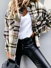 Plaid Shirt Jacket Button Up Casual Plaid Shacket Women's Clothing