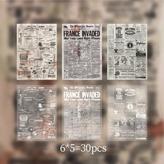 30 Pcs Retro Letter Sheet Material for Junk Journal & Scrapbooking