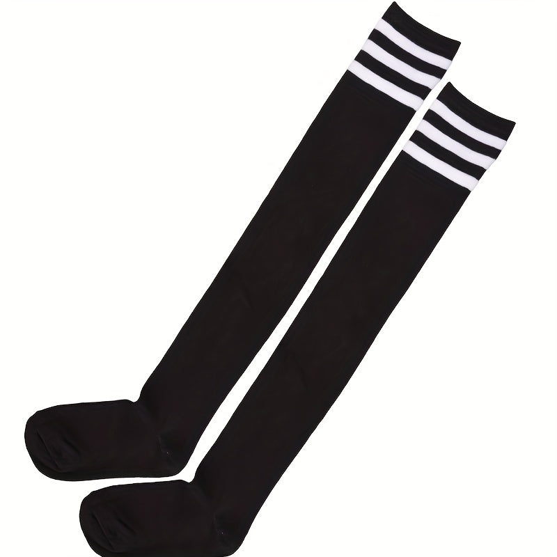 Striped Thigh High Socks Over The Knee Women's Stockings