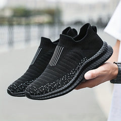 Women's Striped Walking Shoes Outdoor Slip-on Mesh Sneakers