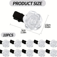 10pcs Mini Roses Hair Clips Bridal Hair Jewelry Wedding Accessories DIY Bride