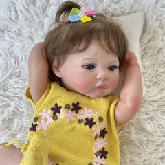 19" Reborn Baby Girl Doll in Yellow Romper