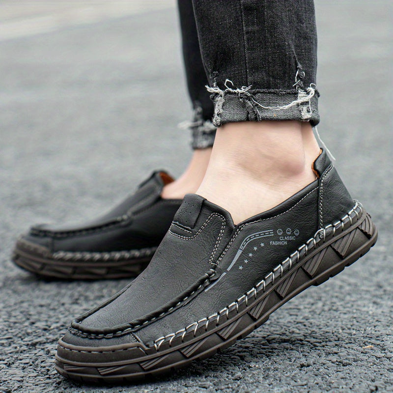 Men's Casual Slip On Leather Driving Shoes Soft Sole