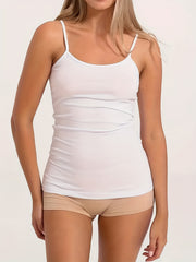 Solid Cami Top Crew Neck Sleeveless Top Women's Lingerie