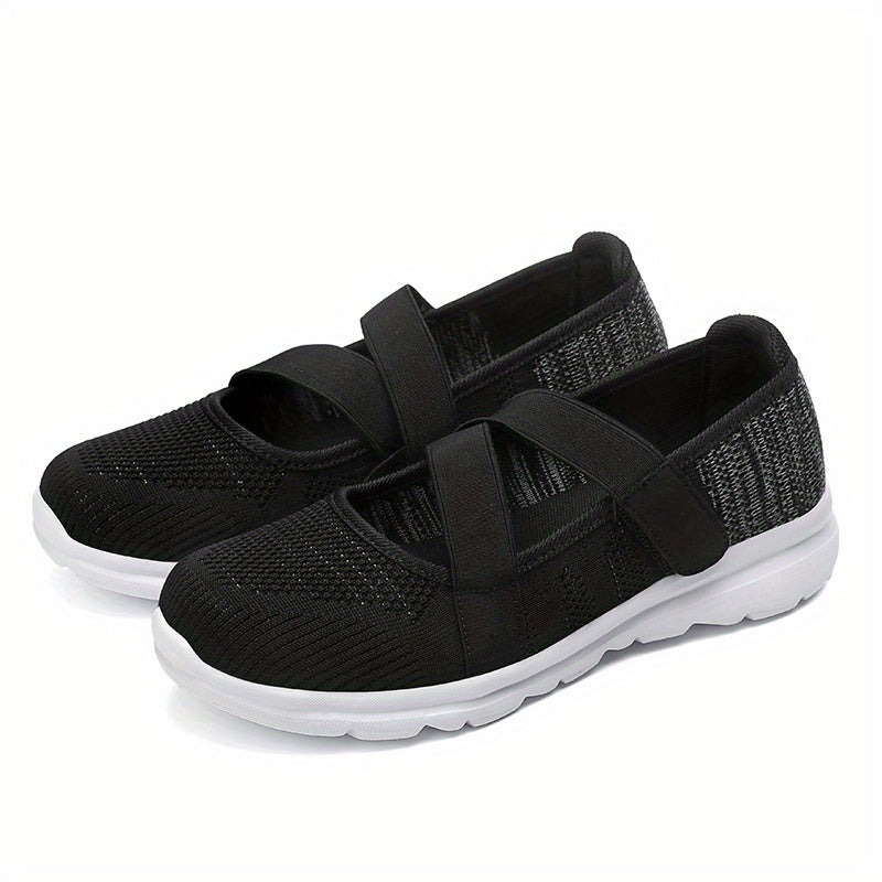 Women's Breathable Mesh Sneakers Casual Hook & Loop Outdoor Shoes Lightweight