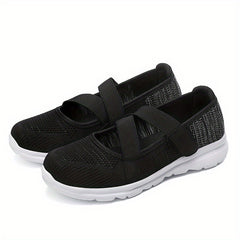 Women's Breathable Mesh Sneakers Casual Hook & Loop Outdoor Shoes Lightweight