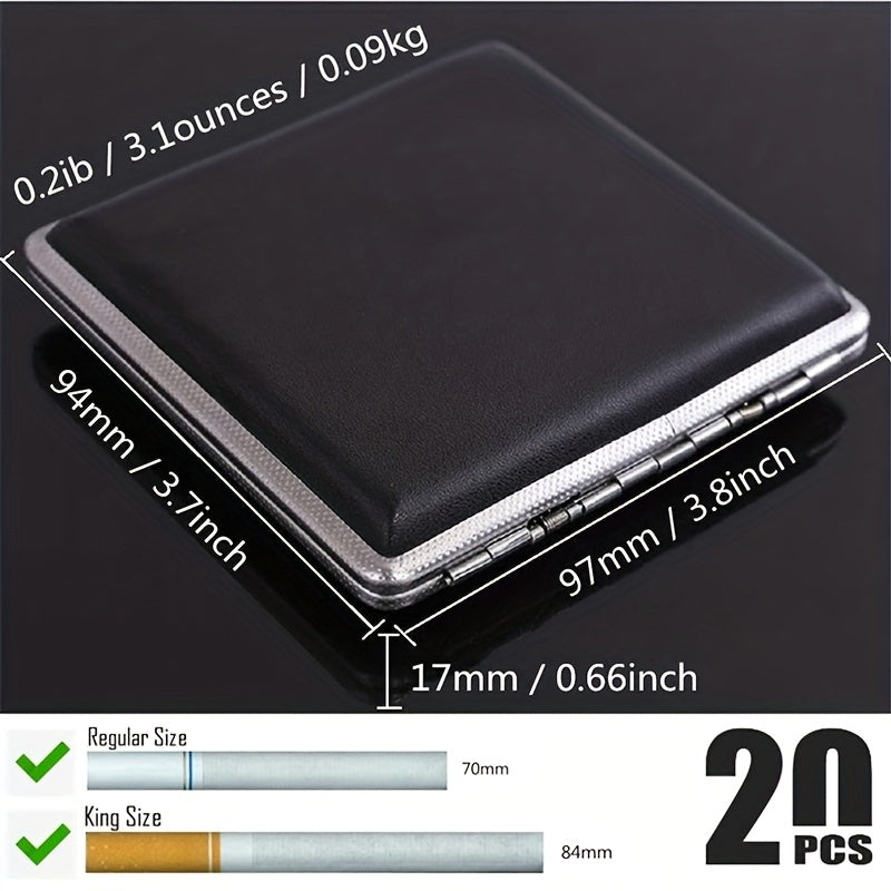 Leather Metal Cigarette Case 20 Box 2 Boxes