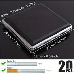 Leather Metal Cigarette Case 20 Box 2 Boxes