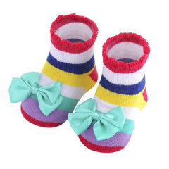 Infant Baby Polka Dot Striped Socks Bowknot Flower Decor Toddler Socks