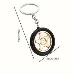 Car Tire Keychain Unique Backpack or Key Pendant