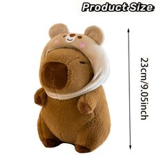 Capybara Plush Toy with Hat Soft Yellow & Green Stuffed Animal